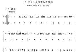 看大王在帐中和衣睡稳（《霸王别姬》虞姬唱段、京胡考级谱）简谱