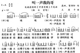 叫一声我的哥音乐简谱