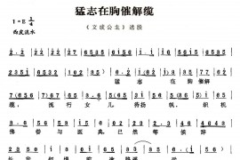 猛志在胸催解缆（《文成公主》选段、琴谱）简谱