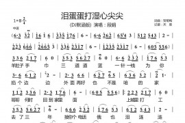 泪蛋蛋打湿心尖尖（(DJ默涵版)）音乐简谱