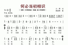 何必当初相识简谱