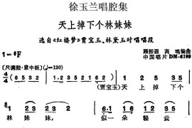 徐玉兰唱腔集：天上掉下个林妹妹（选自《红楼梦》贾宝玉、林黛玉对唱唱段）[越剧唱谱]音乐简谱