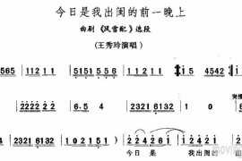 今日是我出闺的前一晚上简谱