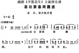 越剧《半篮花生》全剧主旋律乐谱：苗壮要靠雨露洒（P20-21）[越剧唱谱]音乐简谱
