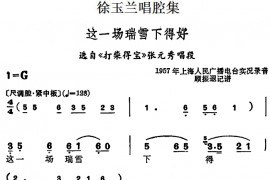 徐玉兰唱腔集：这一场瑞雪下得好（选自《打柴得宝》张元秀唱段）[越剧唱谱]音乐简谱