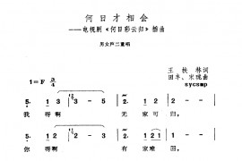 何日才相会-王洁实谢丽斯简谱