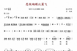 愿做蝴蝶比翼飞简谱