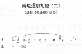 南边道胡胡腔二《天缘配》唱段（二人转）简谱
