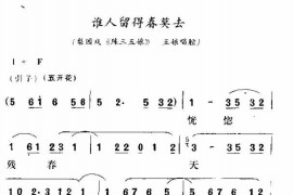 谁人留得春莫去简谱
