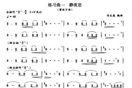 练习曲一 静夜思（箫）音乐简谱