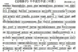 千不该万不该（《法场换子》选段、京胡练习）简谱