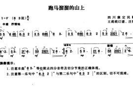 跑马溜溜的山上音乐简谱