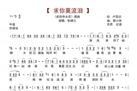求你莫泪流简谱