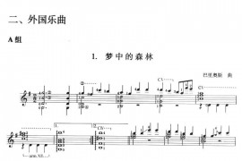 古典吉他考级十级外国乐曲A组（1、梦中的森林）音乐简谱