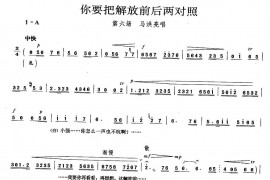 你要把解放前后两对照（《海港》马洪亮唱段）简谱