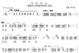 母亲的心（《为奴隶的母亲》选段）简谱