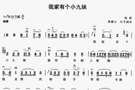 我家有个小九妹（《梁山伯与祝英台》祝英台唱段、二胡伴奏谱）简谱