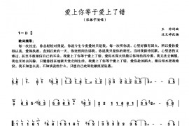 爱上你等于爱上了错音乐简谱