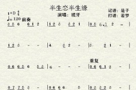 半生恋半生缘（D调）音乐简谱