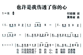 也许是我伤透了你的心音乐简谱