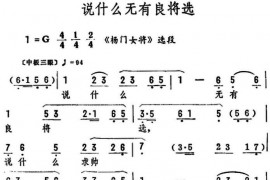 说什么无有良将选（《杨门女将》选段）简谱
